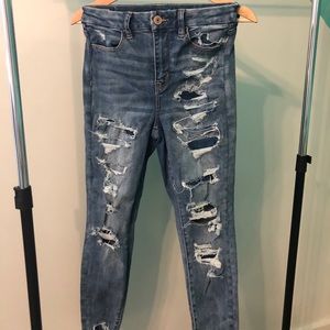 American Eagle Ripped Denim Jeggings